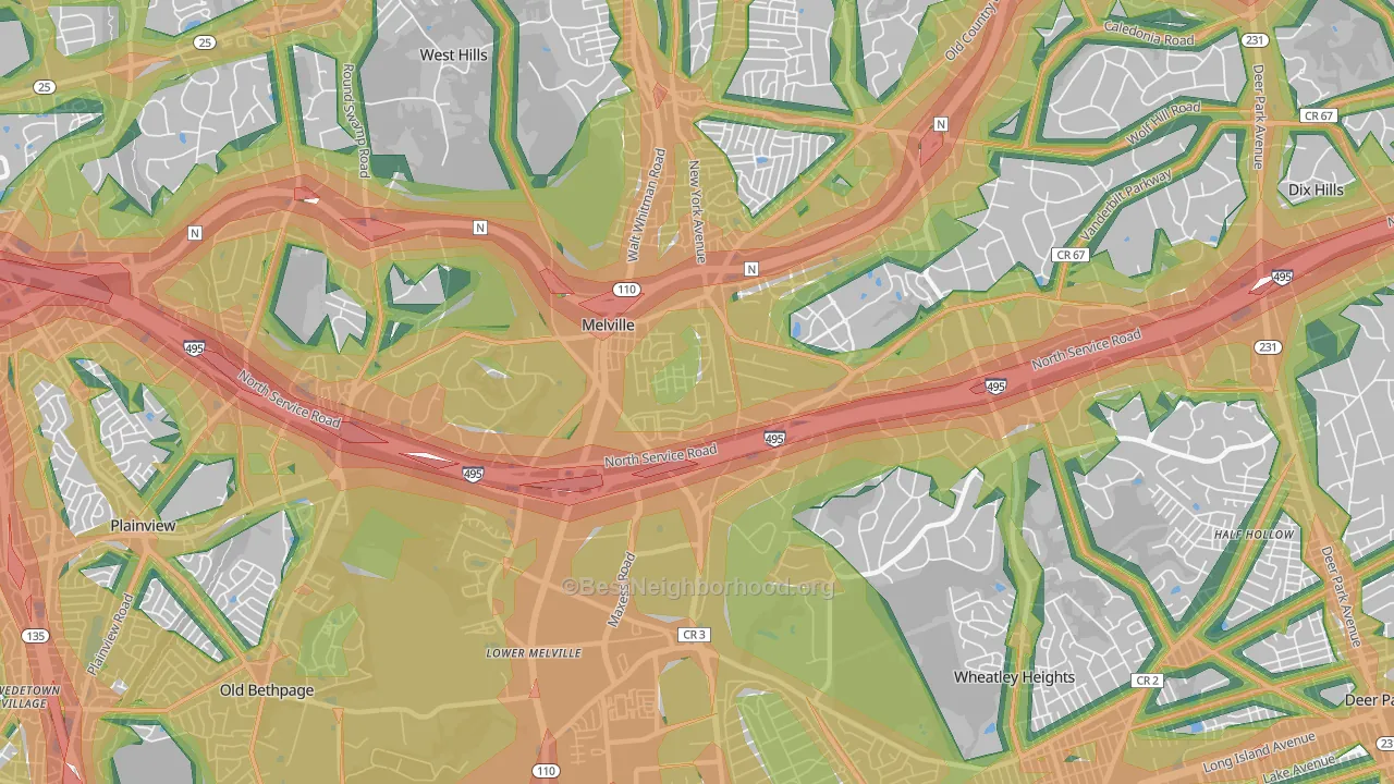 11747, NY Map of Noise Levels in 11747