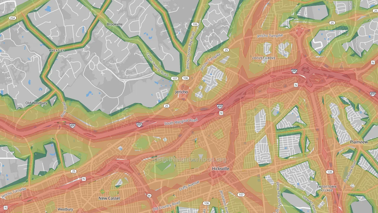 11753, NY Map of Noise Levels in 11753