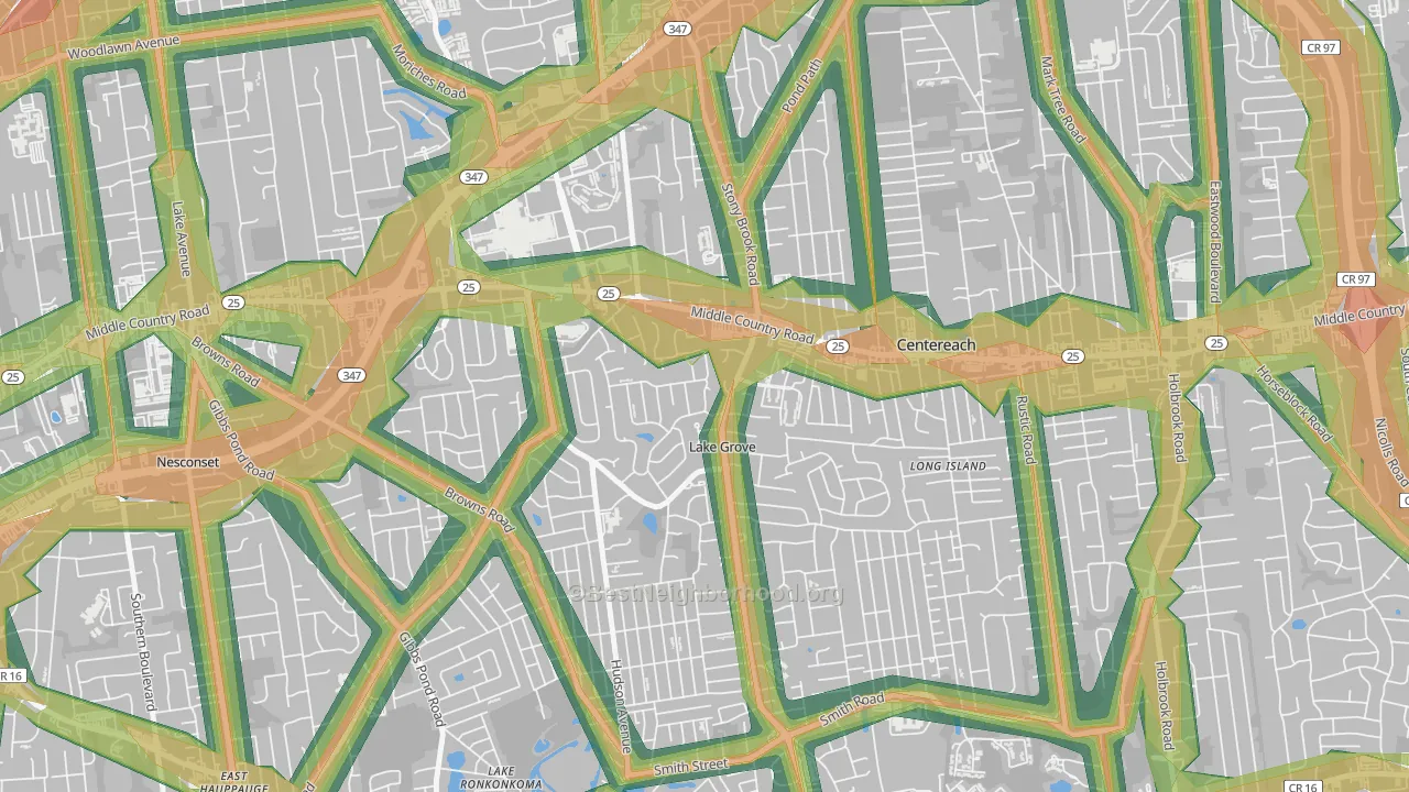 11755, NY Map of Noise Levels in 11755