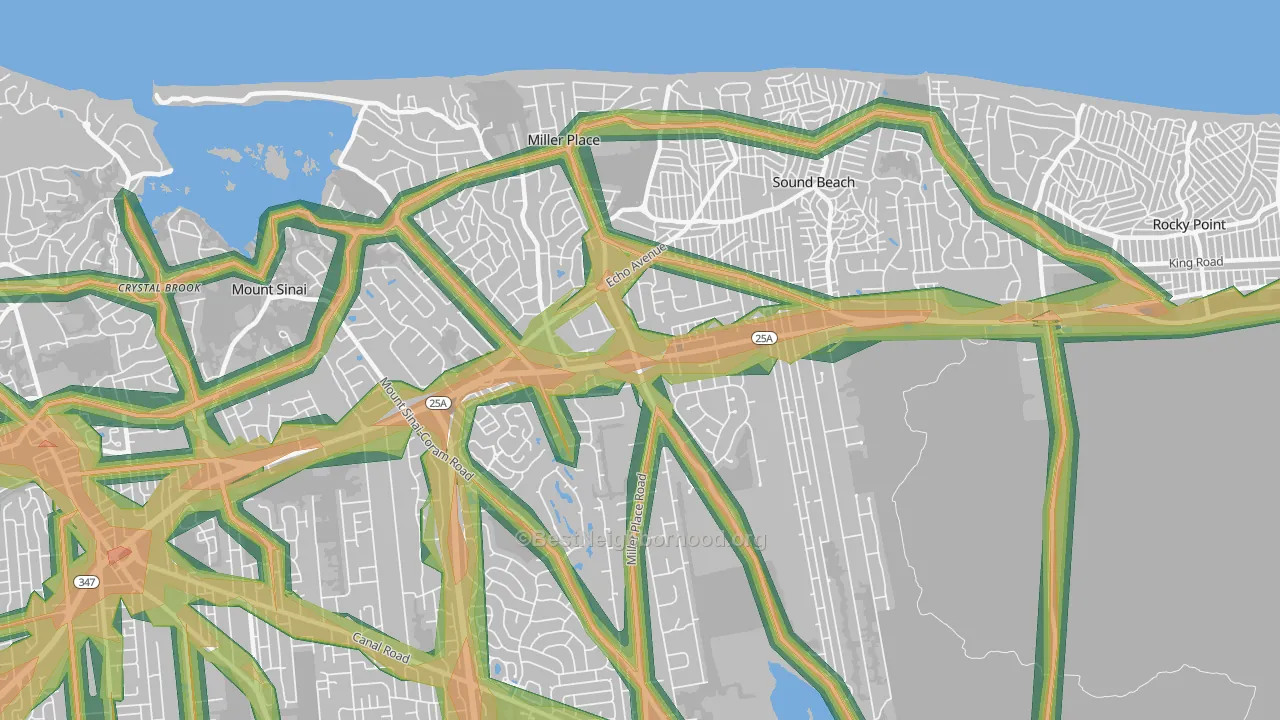 11764, NY Map of Noise Levels in 11764