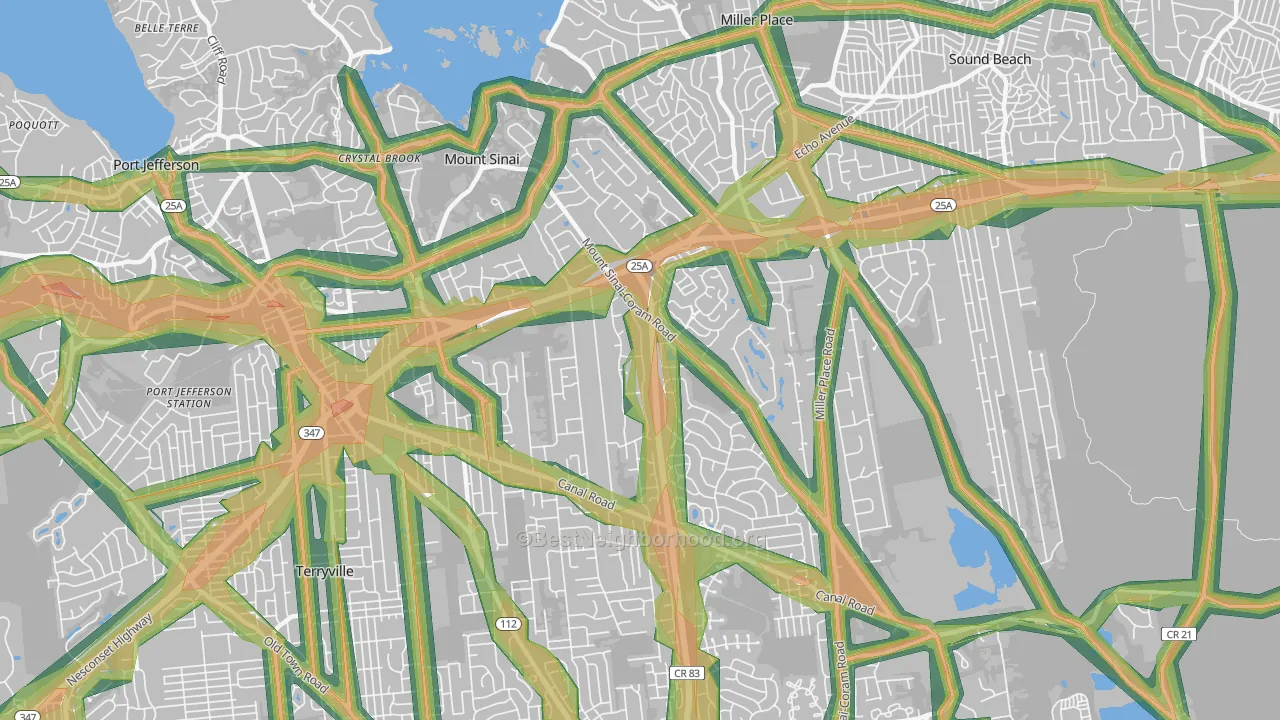 11766, NY Map of Noise Levels in 11766
