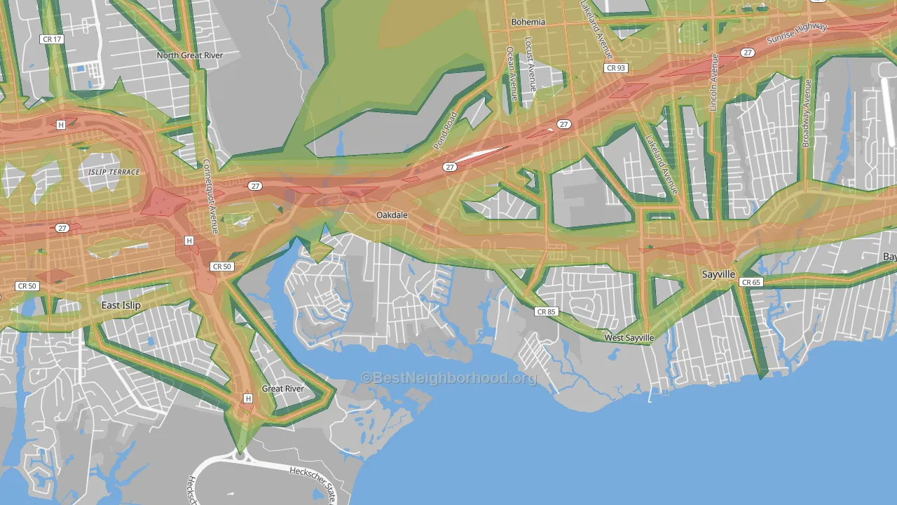 11769, NY Map of Noise Levels in 11769