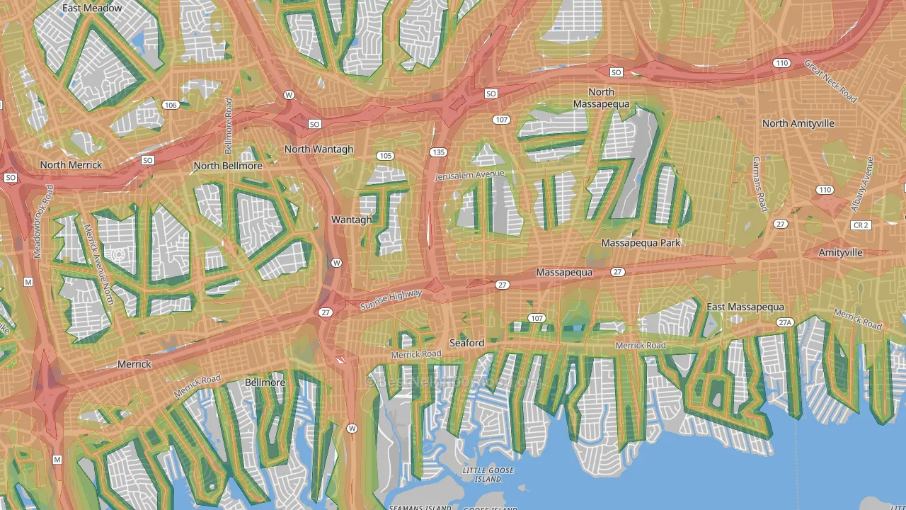 11783, NY Map of Noise Levels in 11783