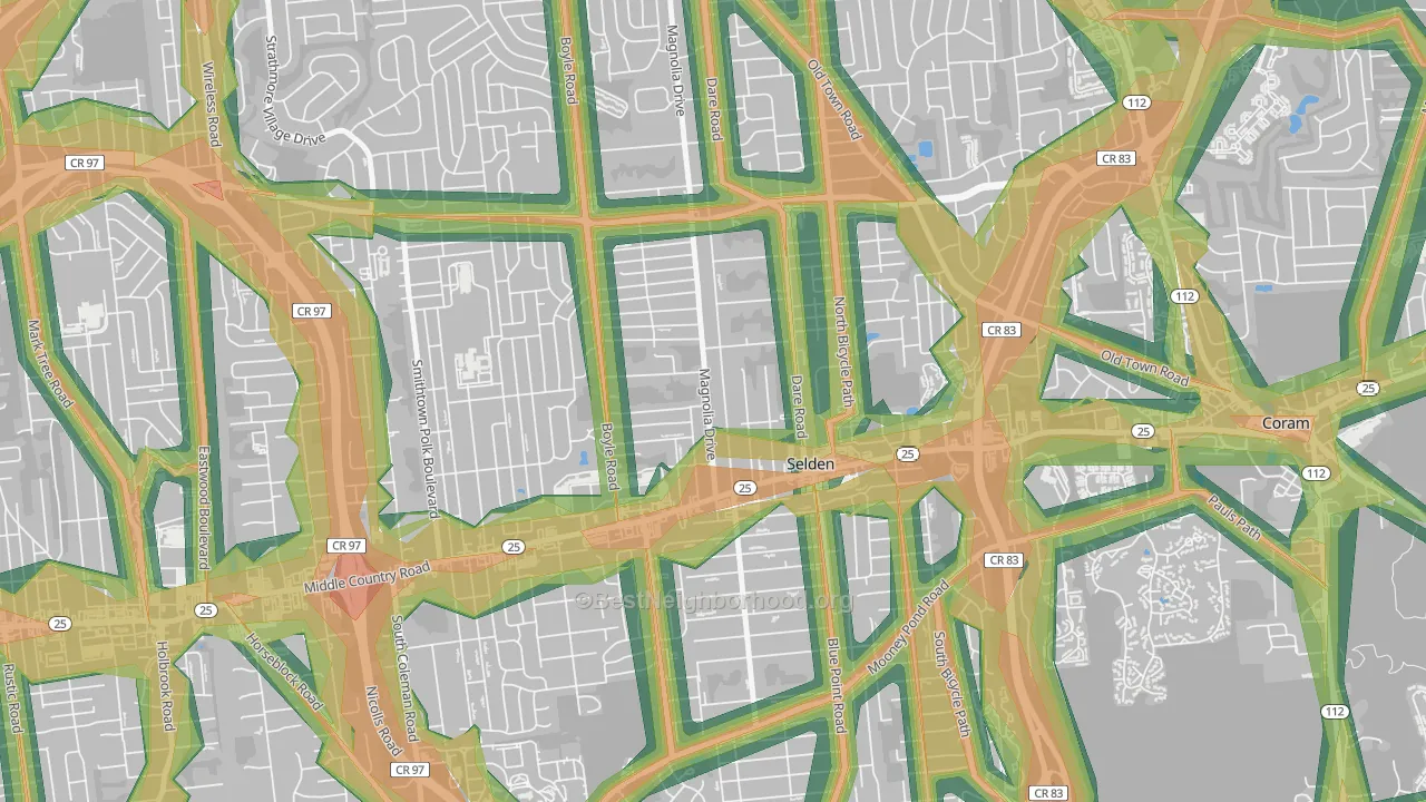 11784, NY Map of Noise Levels in 11784
