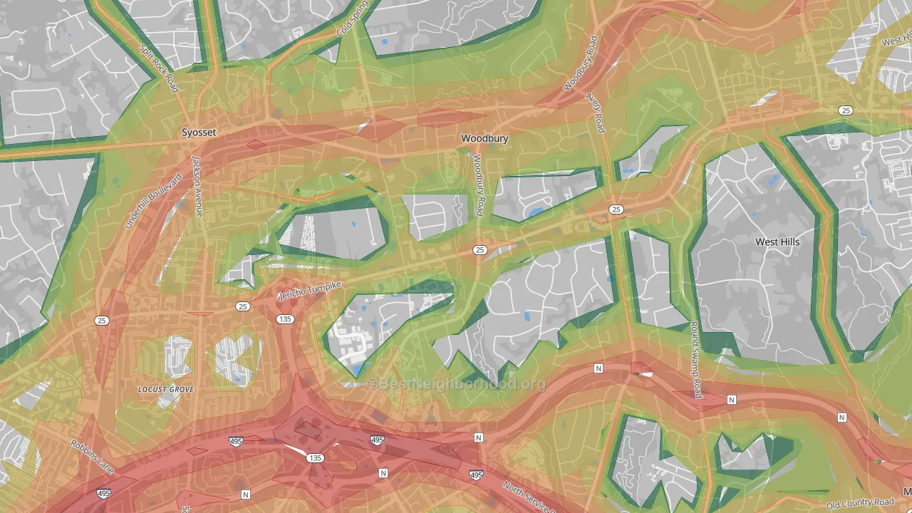 11797, NY Map of Noise Levels in 11797