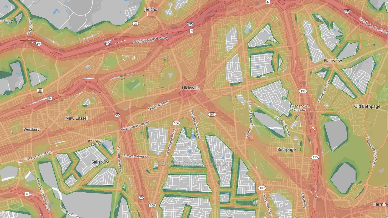 11801, NY Map of Noise Levels in 11801