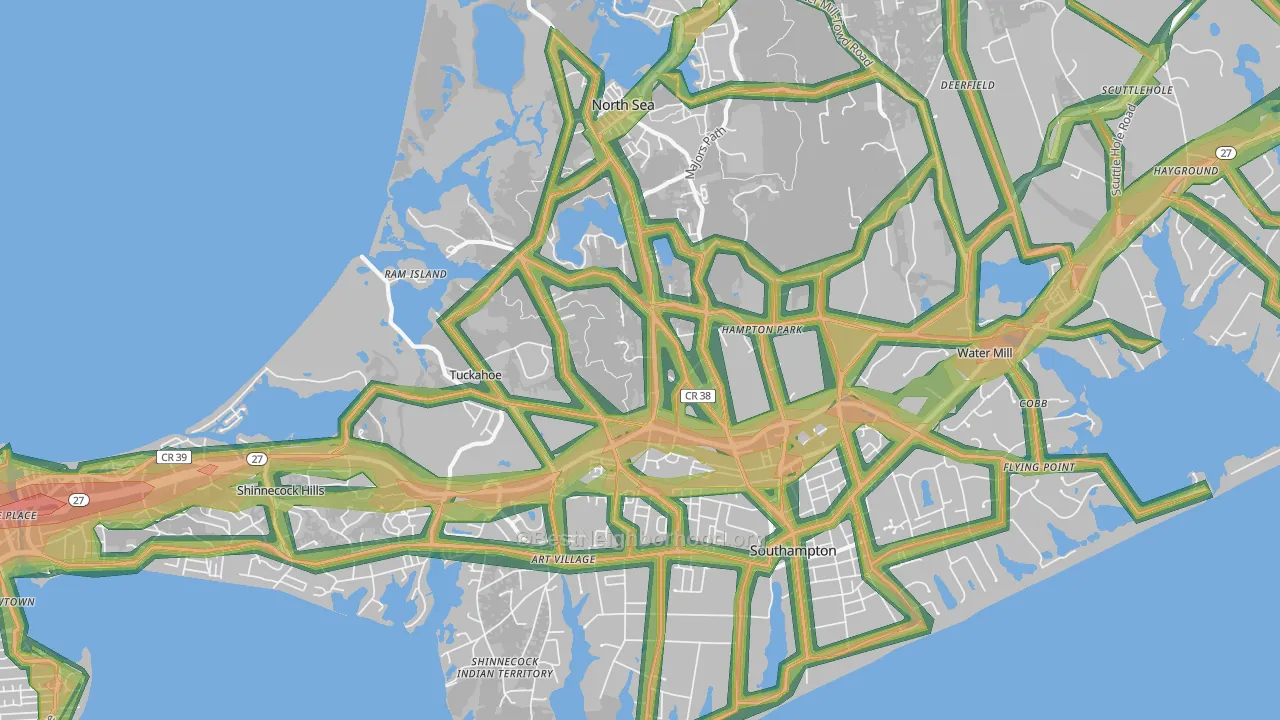 11968, NY Map of Noise Levels in 11968