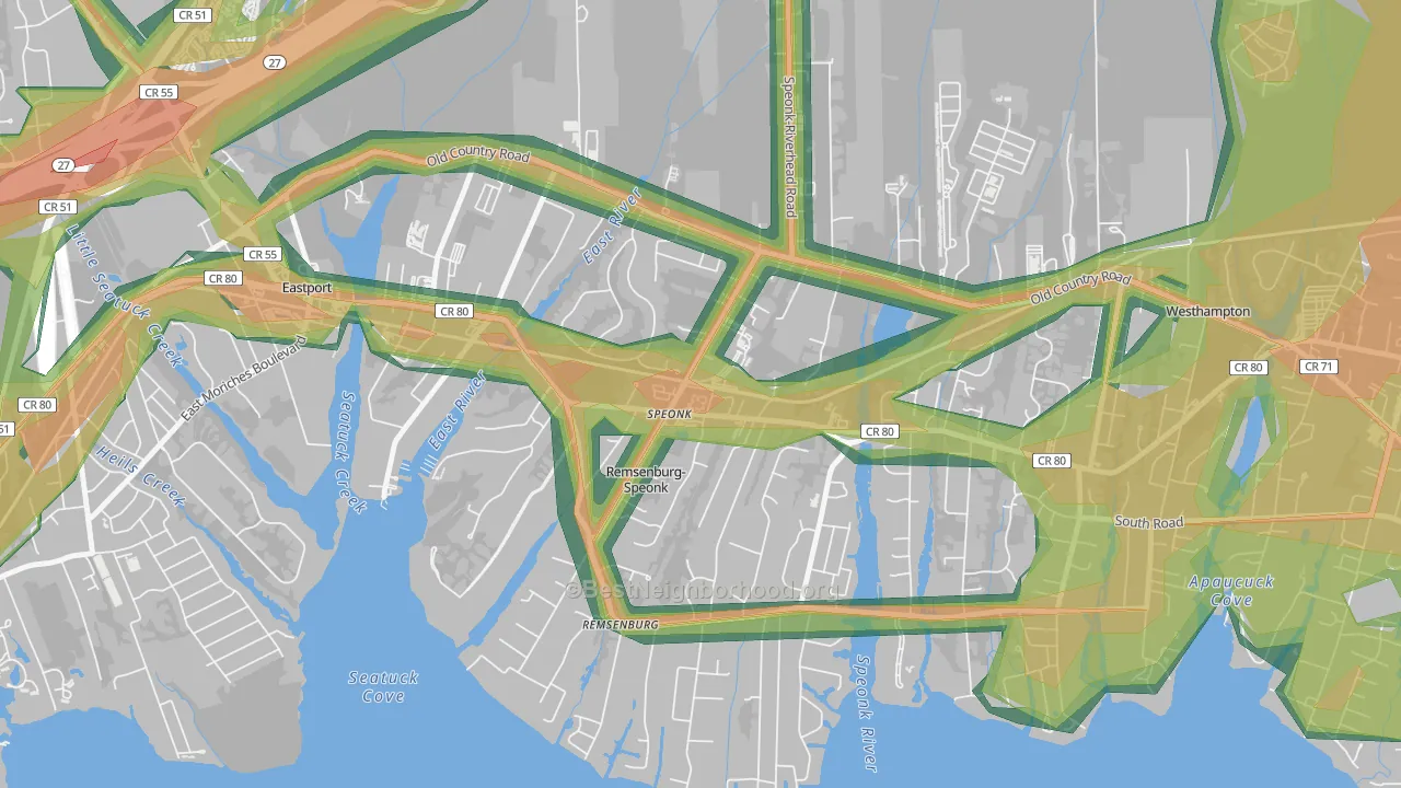 11972, NY Map of Noise Levels in 11972