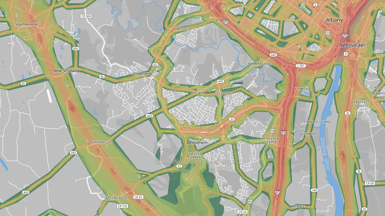 12054, NY Map of Noise Levels in 12054