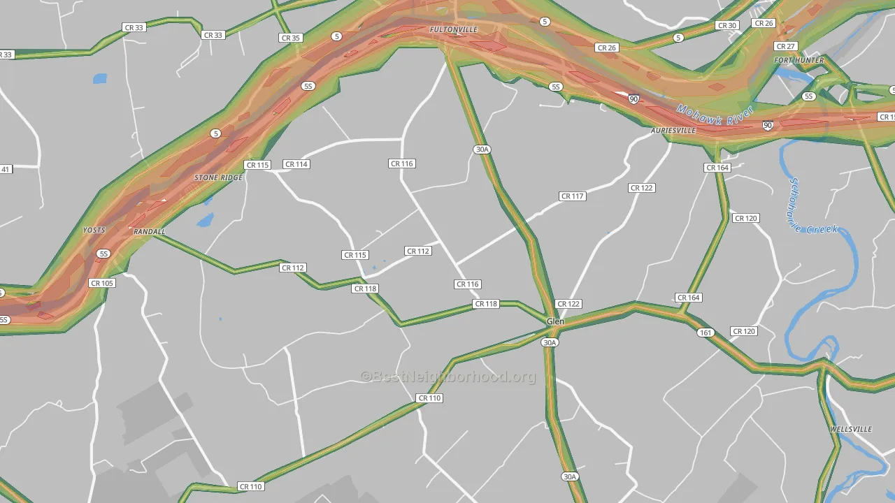 12072, NY Map of Noise Levels in 12072