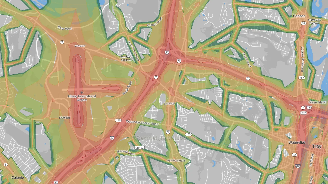 12110, NY Map of Noise Levels in 12110