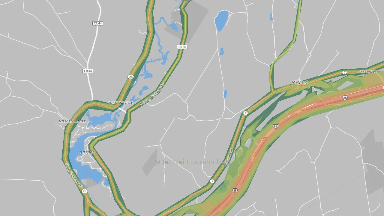 12116, NY Map of Noise Levels in 12116