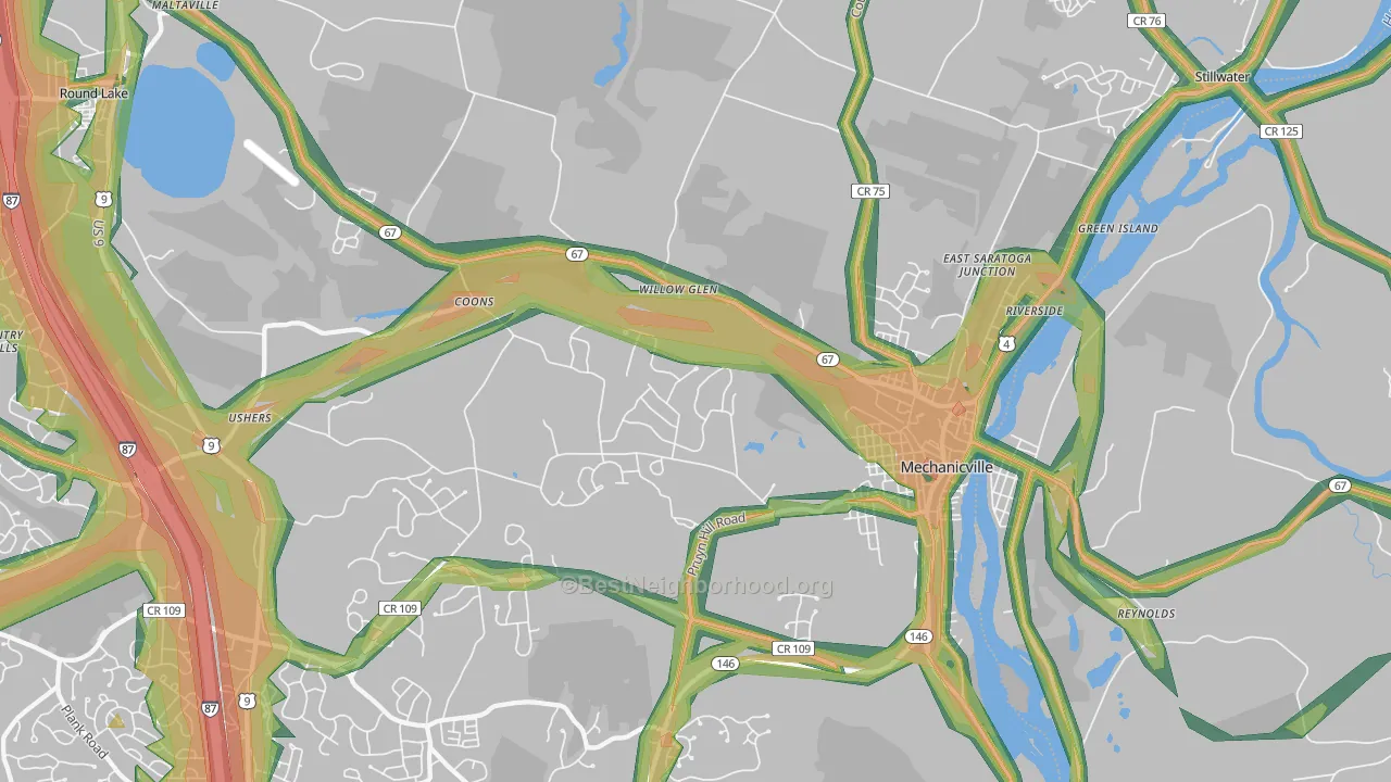 12118, NY Map of Noise Levels in 12118