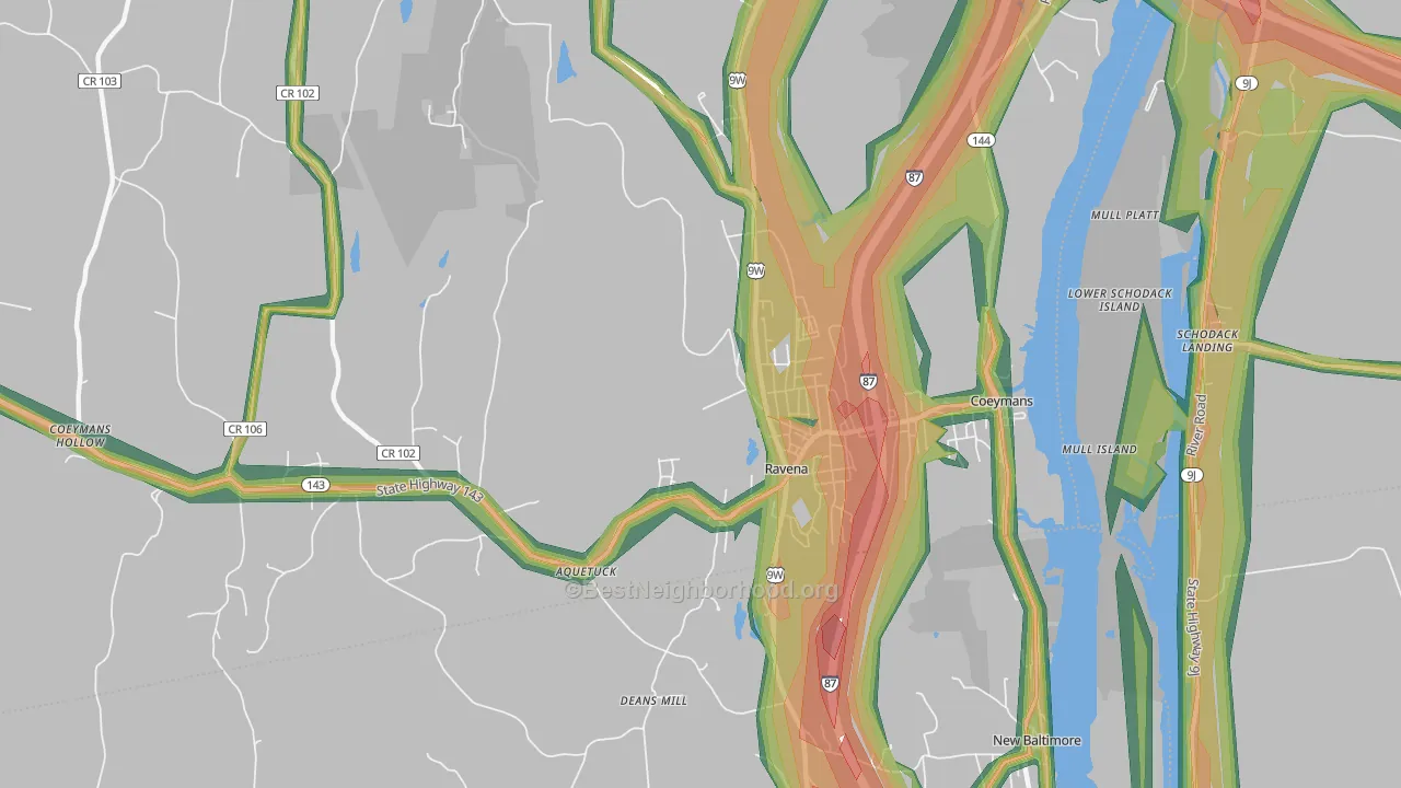12143, NY Map of Noise Levels in 12143