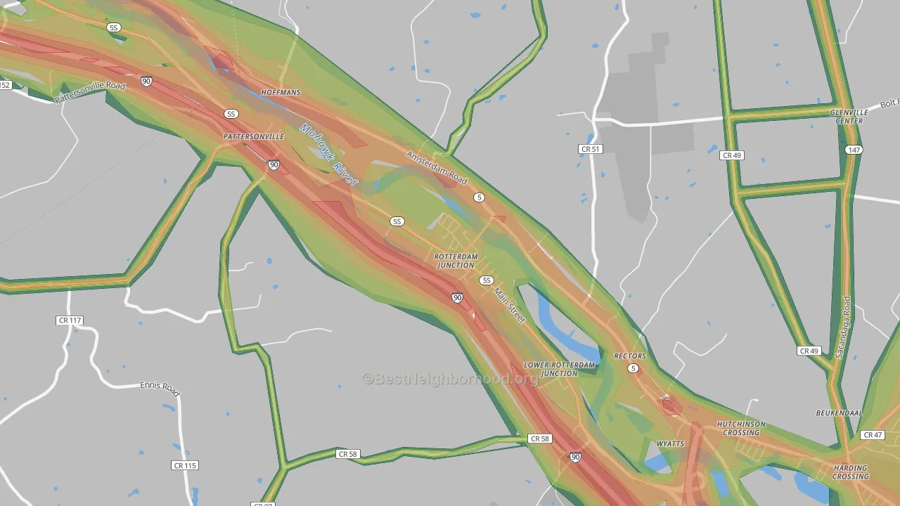 12150, NY Map of Noise Levels in 12150