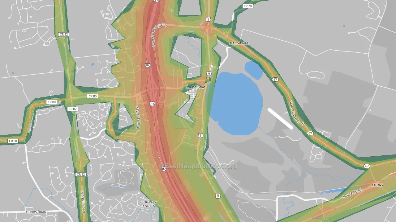 12151, NY Map of Noise Levels in 12151