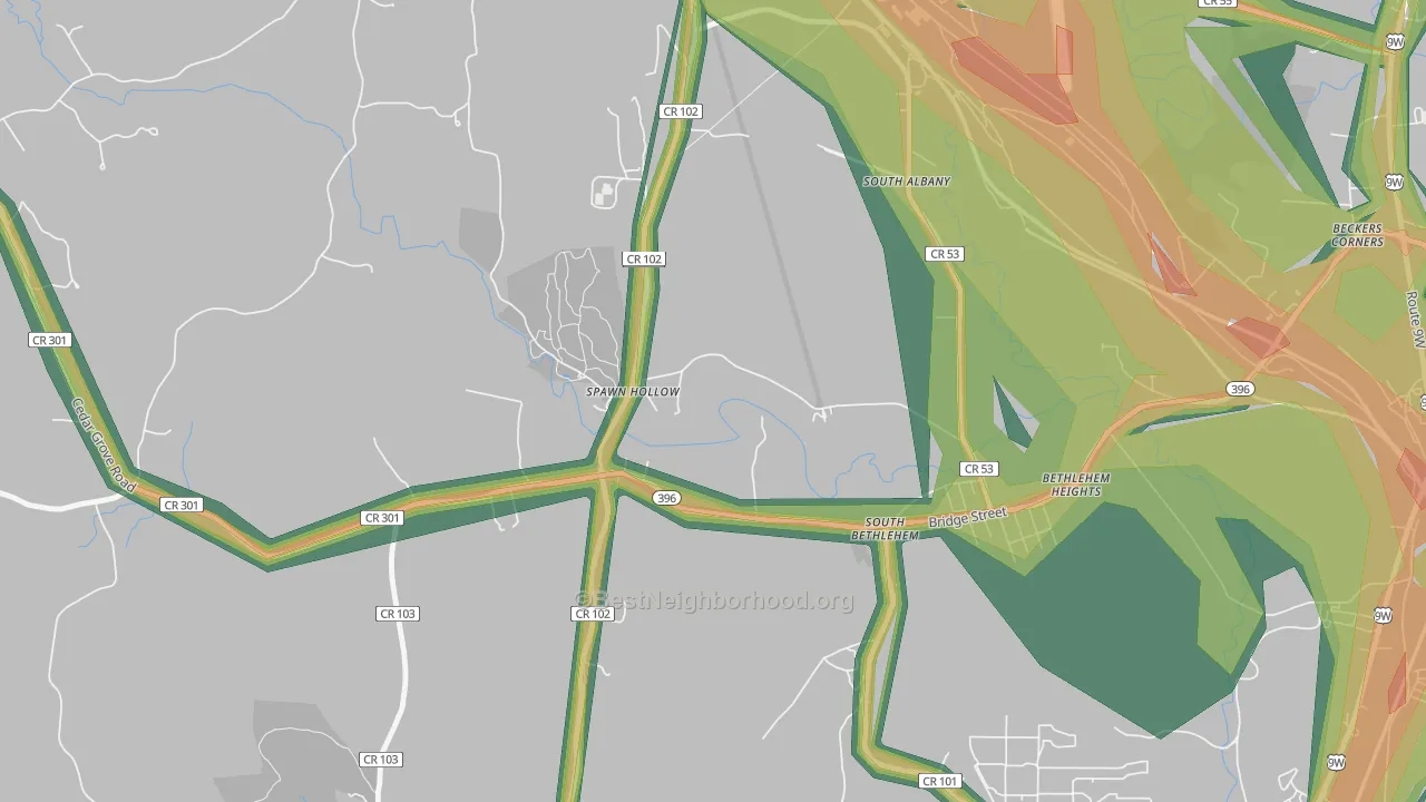 12161, NY Map of Noise Levels in 12161