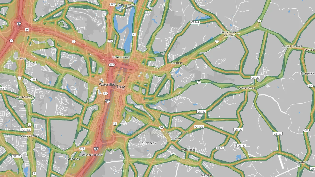 12180, NY Map of Noise Levels in 12180