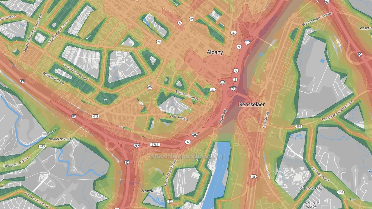 12202, NY Map of Noise Levels in 12202