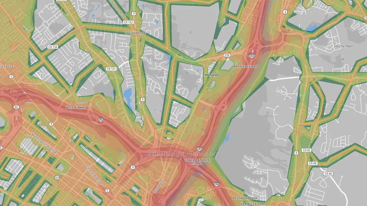 12204, NY Map of Noise Levels in 12204