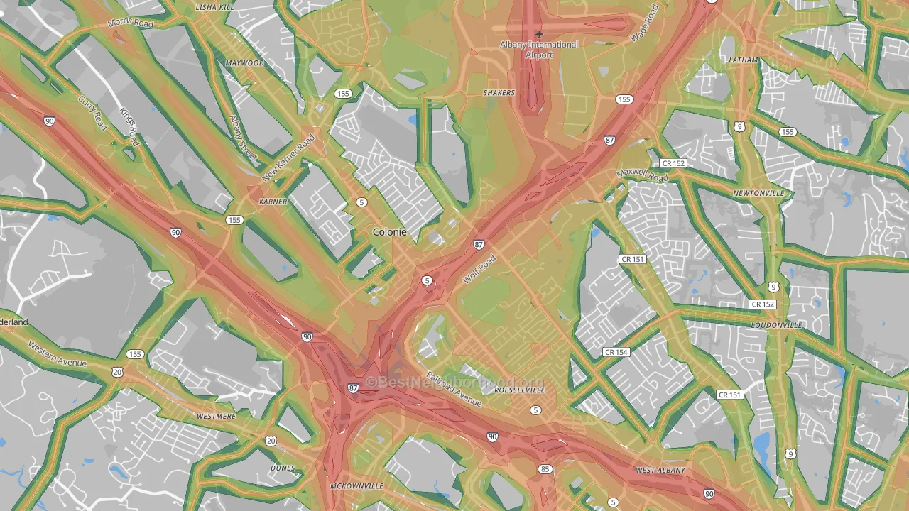 12205, NY Map of Noise Levels in 12205