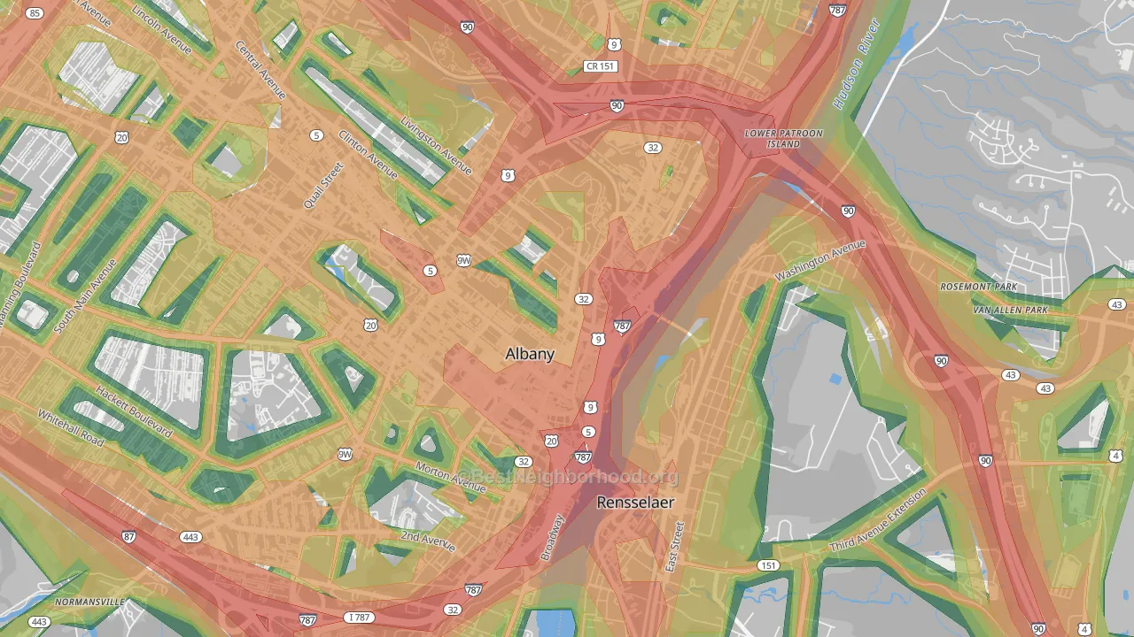 12207, NY Map of Noise Levels in 12207