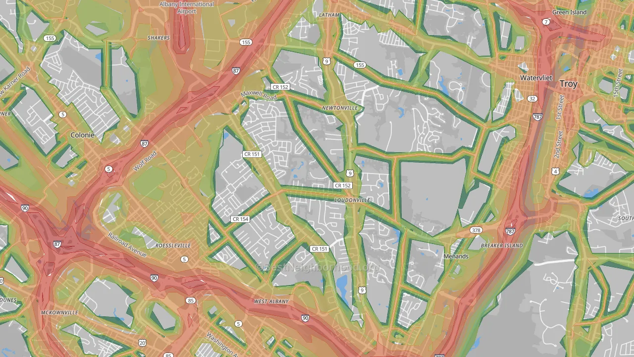 12211, NY Map of Noise Levels in 12211