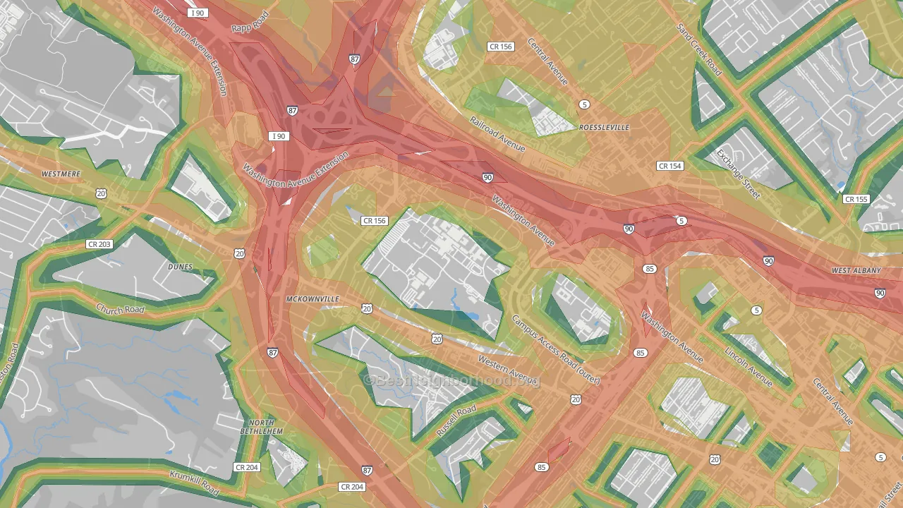 12222, NY Map of Noise Levels in 12222