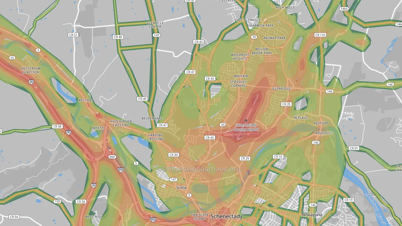 12302, NY Map of Noise Levels in 12302