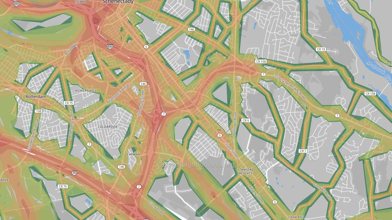 12304, NY Map of Noise Levels in 12304