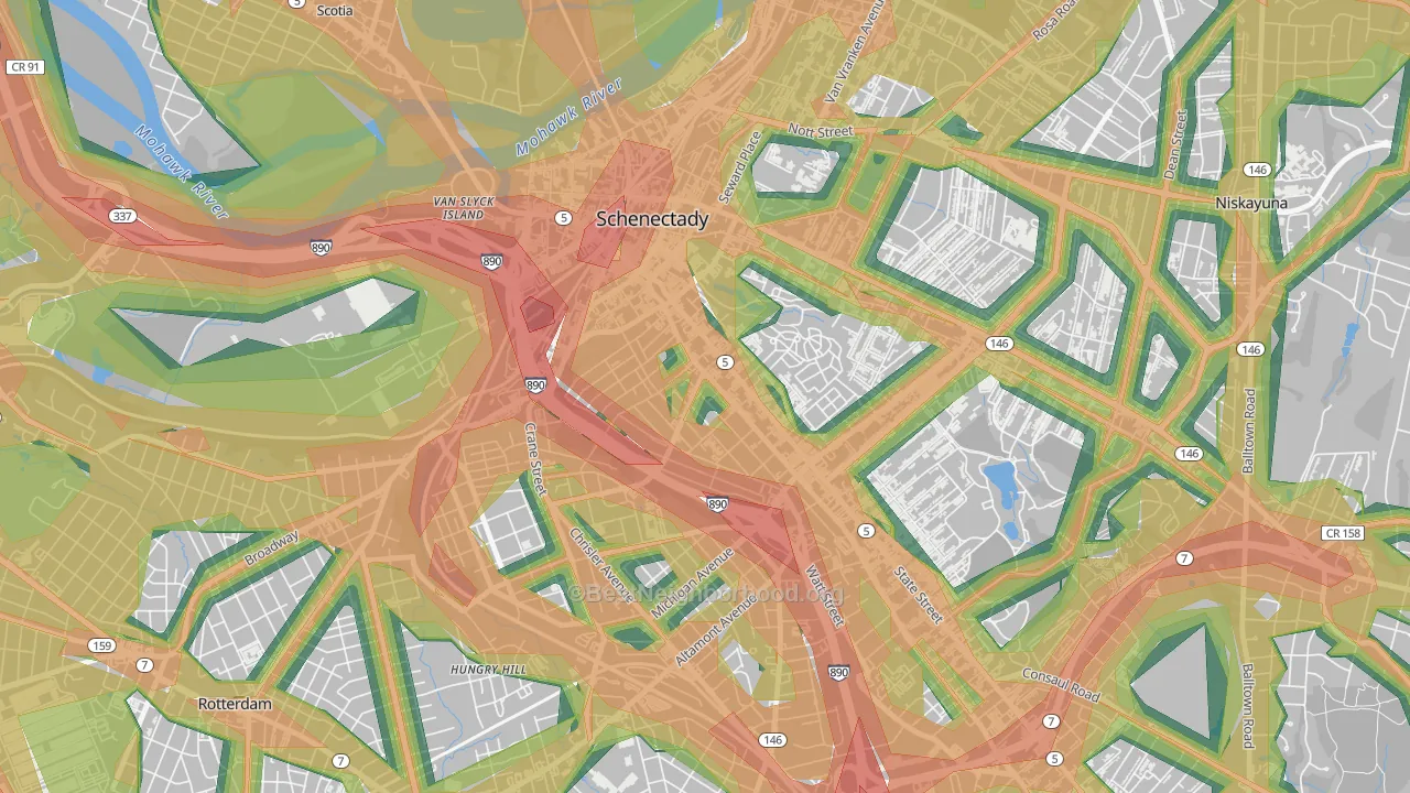 12307, NY Map of Noise Levels in 12307