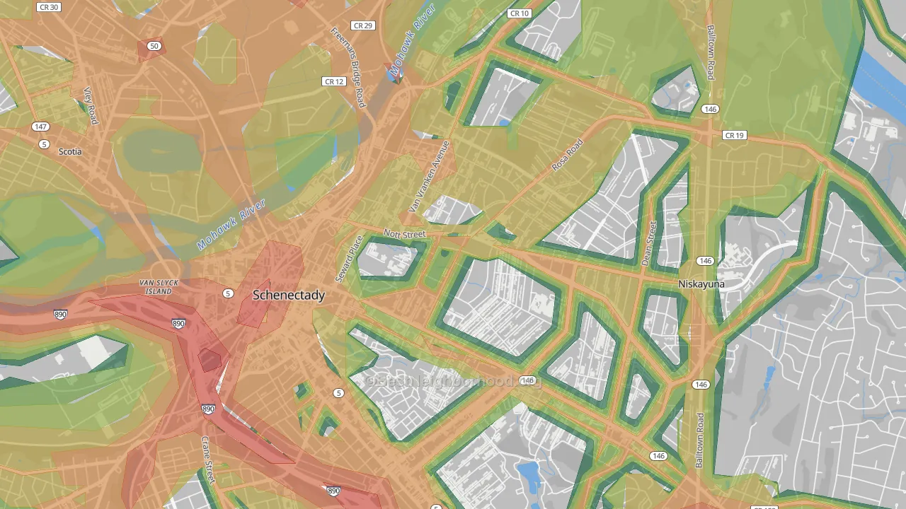 12308, NY Map of Noise Levels in 12308