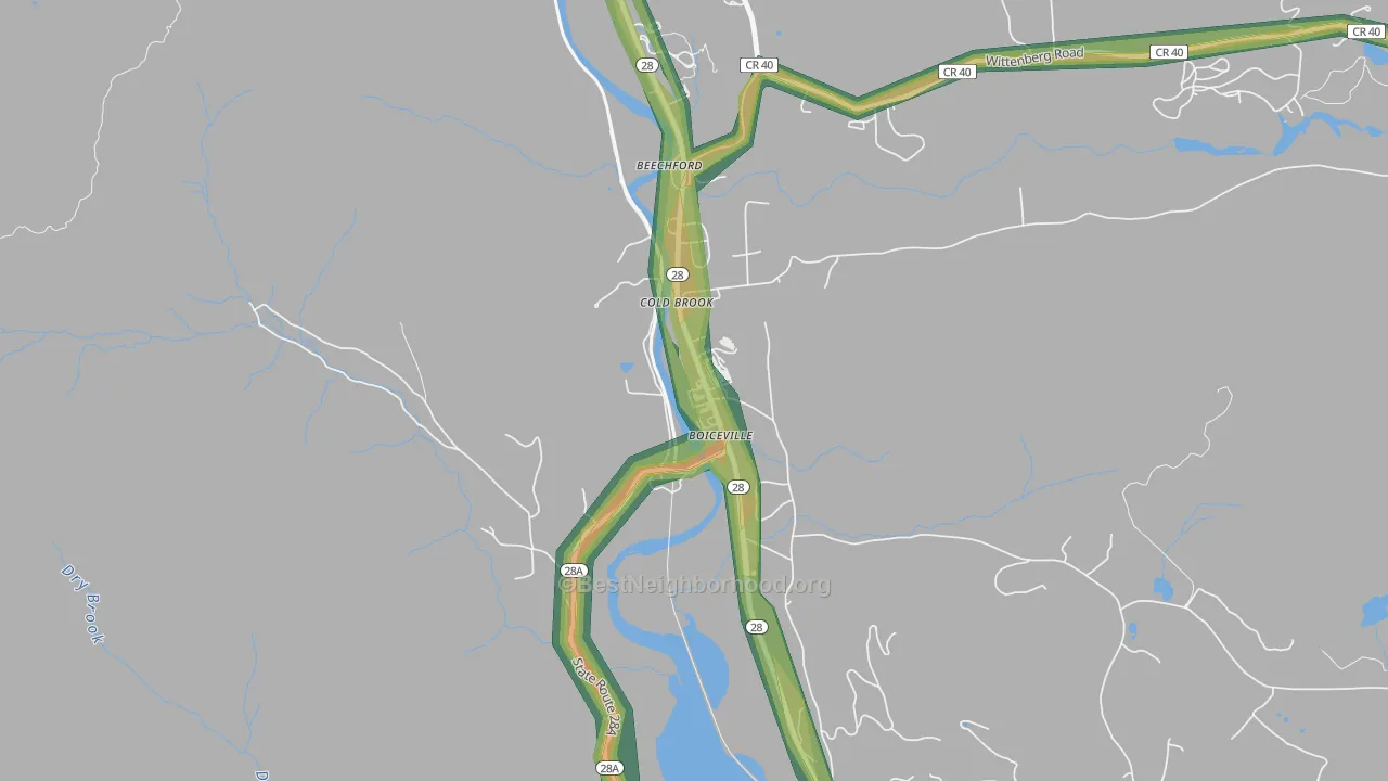 12412, NY Map of Noise Levels in 12412