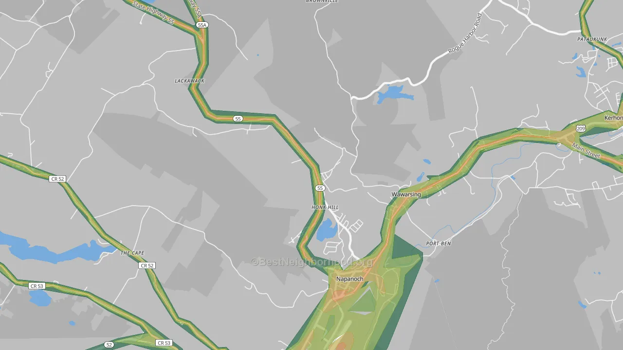 12458, NY Map of Noise Levels in 12458
