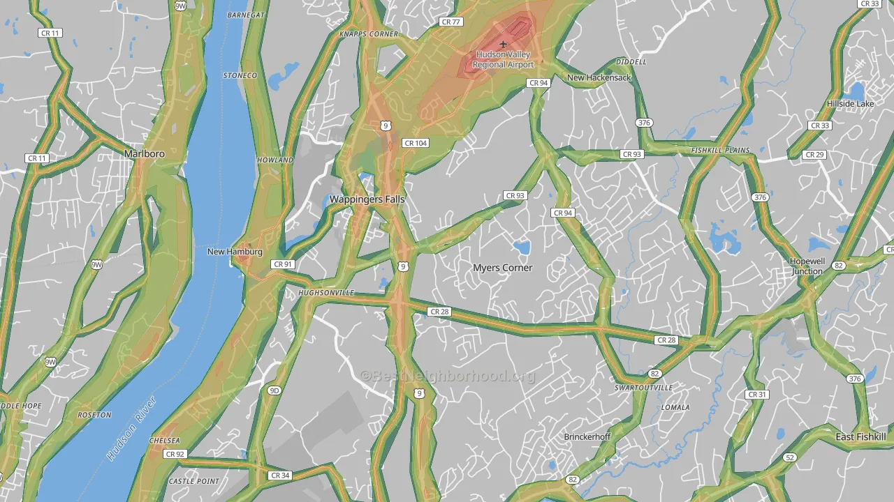 12590, NY Map of Noise Levels in 12590
