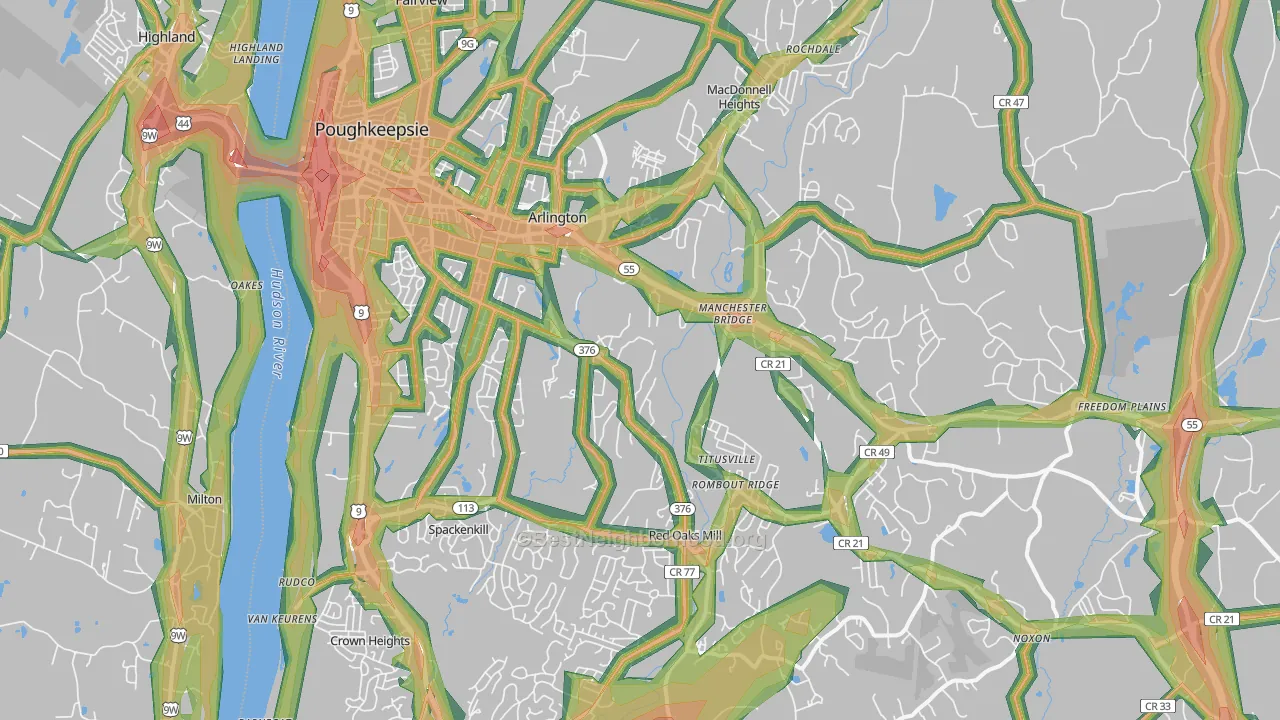 12603, NY Map of Noise Levels in 12603