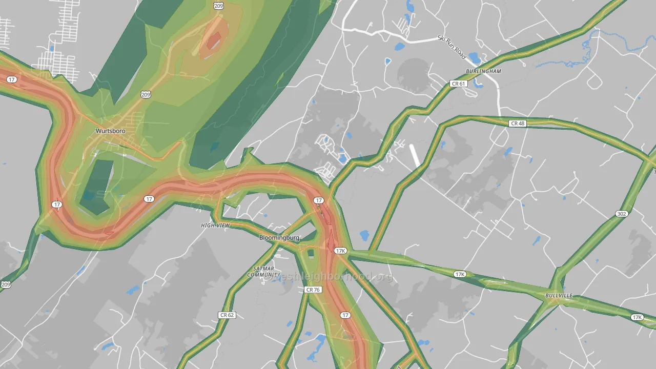 12721, NY Map of Noise Levels in 12721