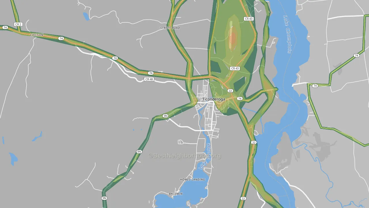 12883, NY Map of Noise Levels in 12883