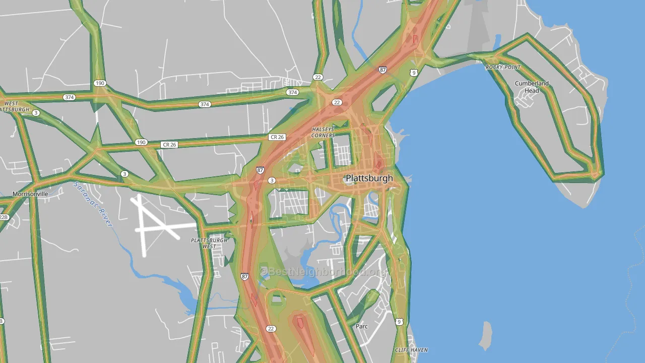 12901, NY Map of Noise Levels in 12901