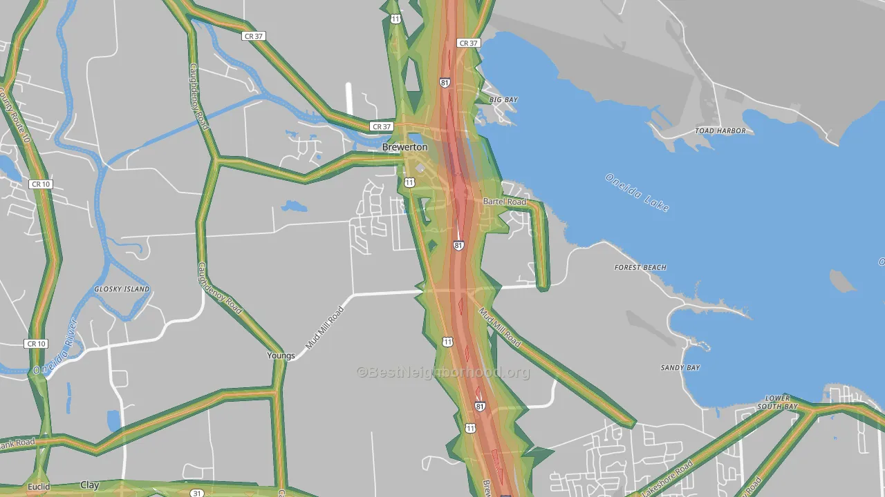 13029, NY Map of Noise Levels in 13029