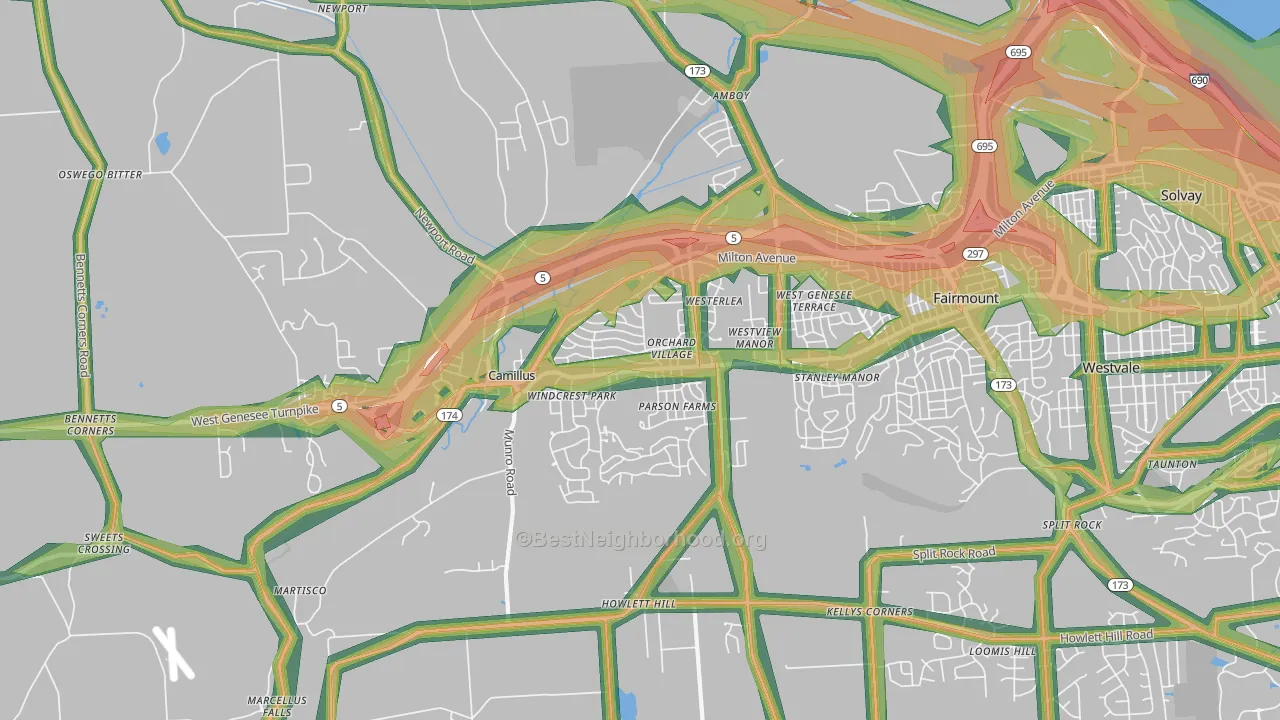 13031, NY Map of Noise Levels in 13031
