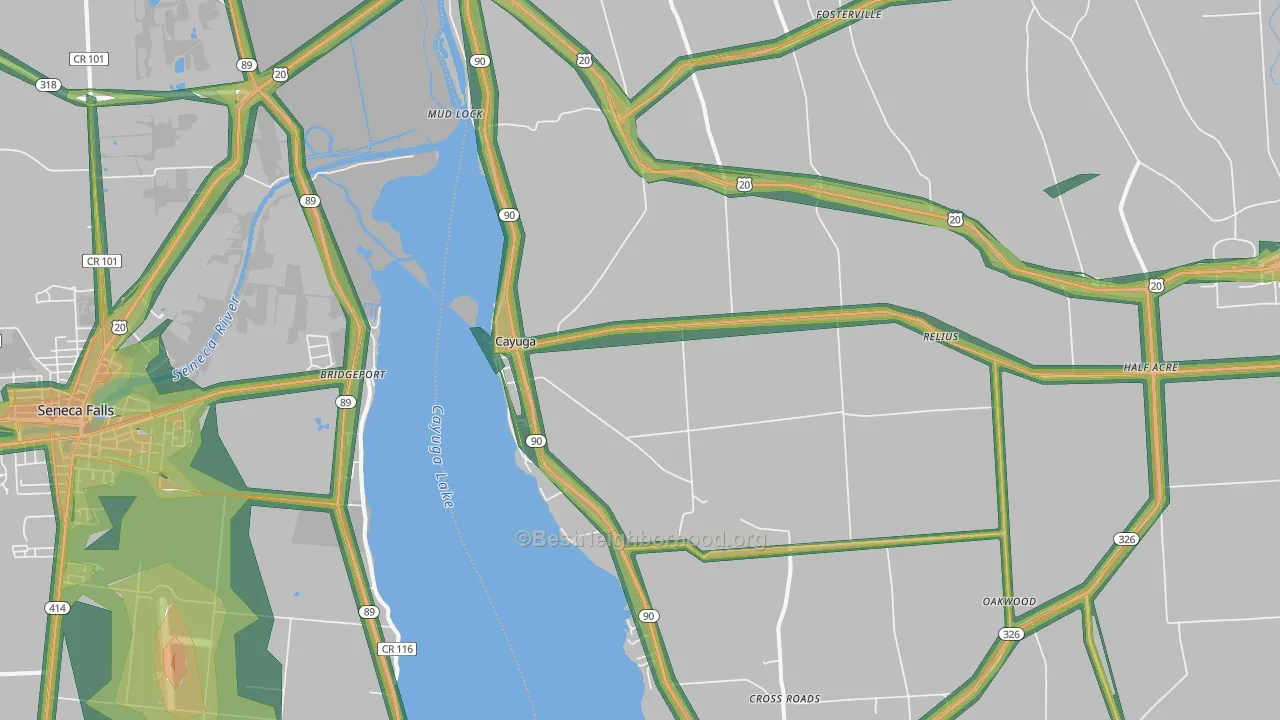 13034, NY Map of Noise Levels in 13034