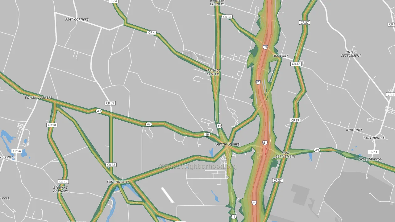 13036, NY Map of Noise Levels in 13036