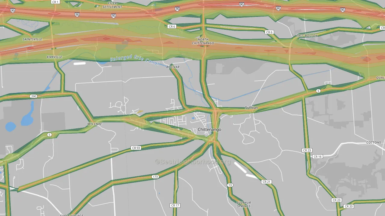 13037, NY Map of Noise Levels in 13037