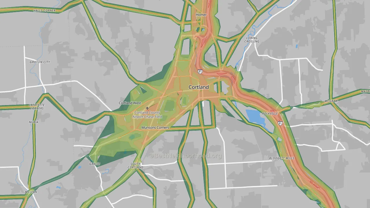 13045, NY Map of Noise Levels in 13045