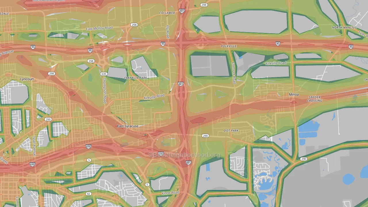 13057, NY Map of Noise Levels in 13057