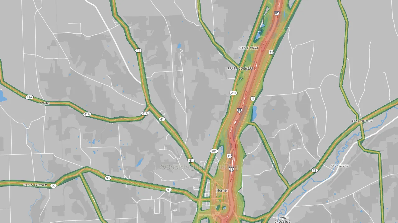 13077, NY Map of Noise Levels in 13077