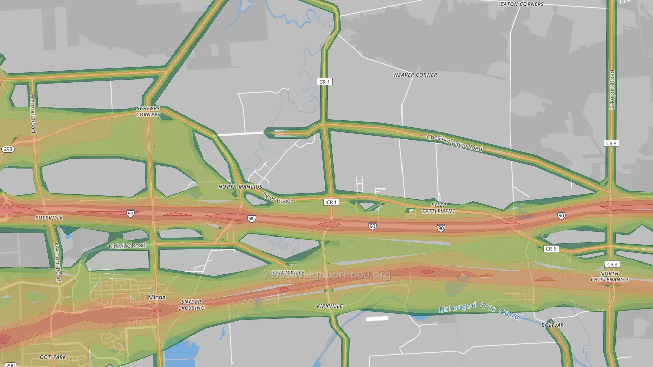13082, NY Map of Noise Levels in 13082
