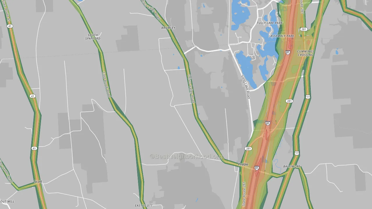 13141, NY Map of Noise Levels in 13141