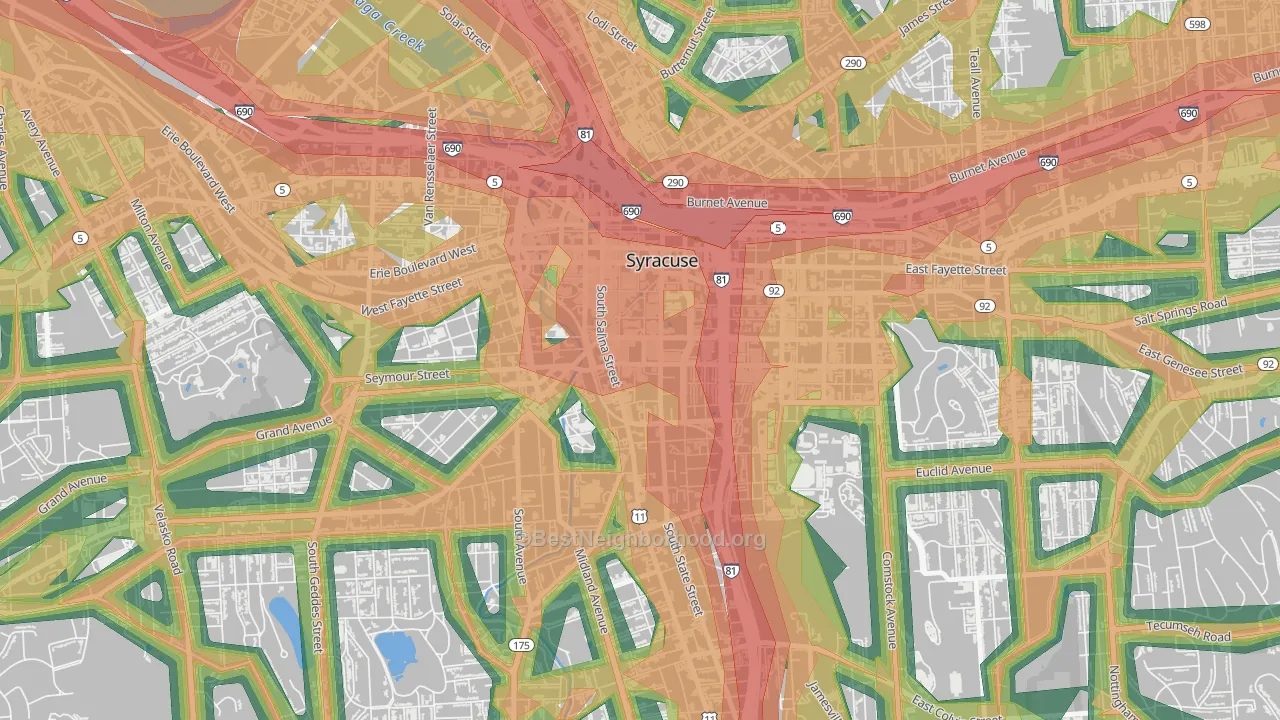 13202, NY Map of Noise Levels in 13202